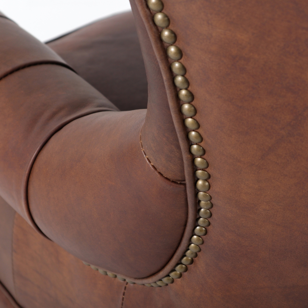 Franklin Leather Office Wing Chair Mocha image 7